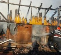 O afumătorie, improvizată, din Seghiște a luat foc