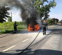 Incendiu produs la un autoturism, în Nojorid