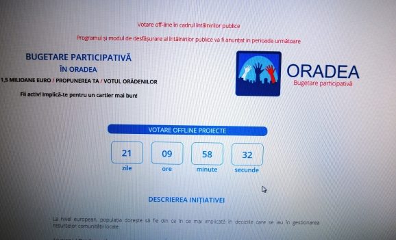 La Oradea s-a încheiat votul online pentru cele 42 de proiecte care au intrat în cursa pentru bugetarea participativă