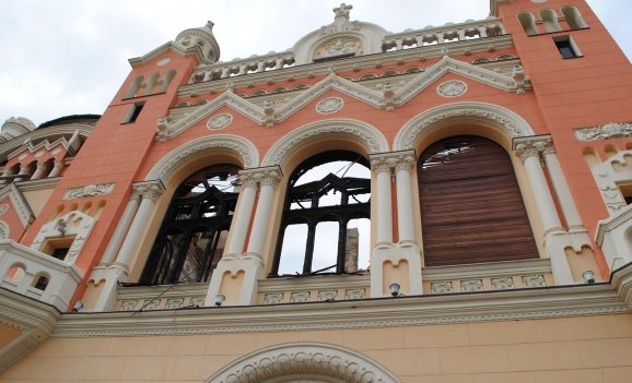 Încep lucrările de reabilitare a Palatului Episcopal Greco-Catolic din Oradea, afectat de incendiu